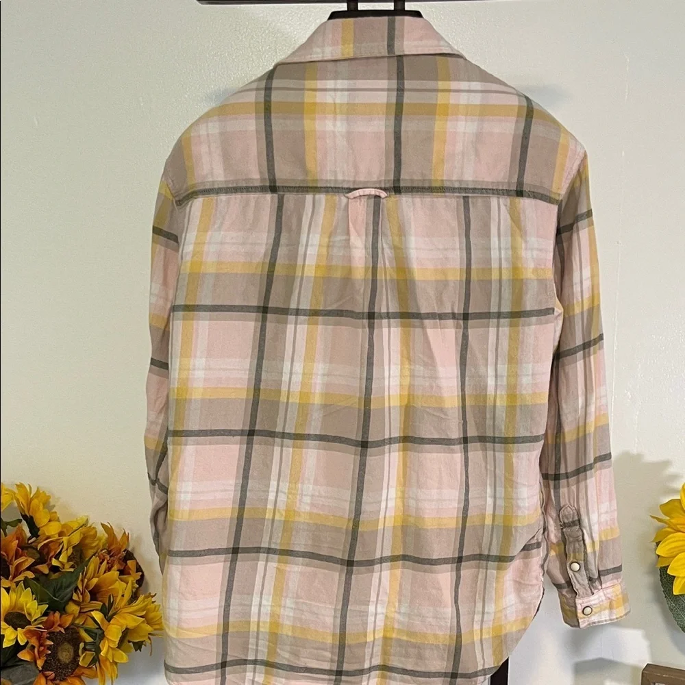 J. Crew Pink and Yellow Plaid Men's Shirt